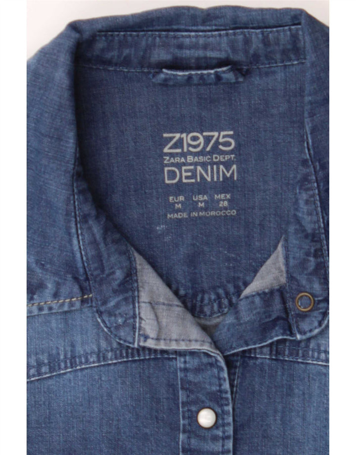 Camicia in denim da donna Zara UK 12 Blu medio