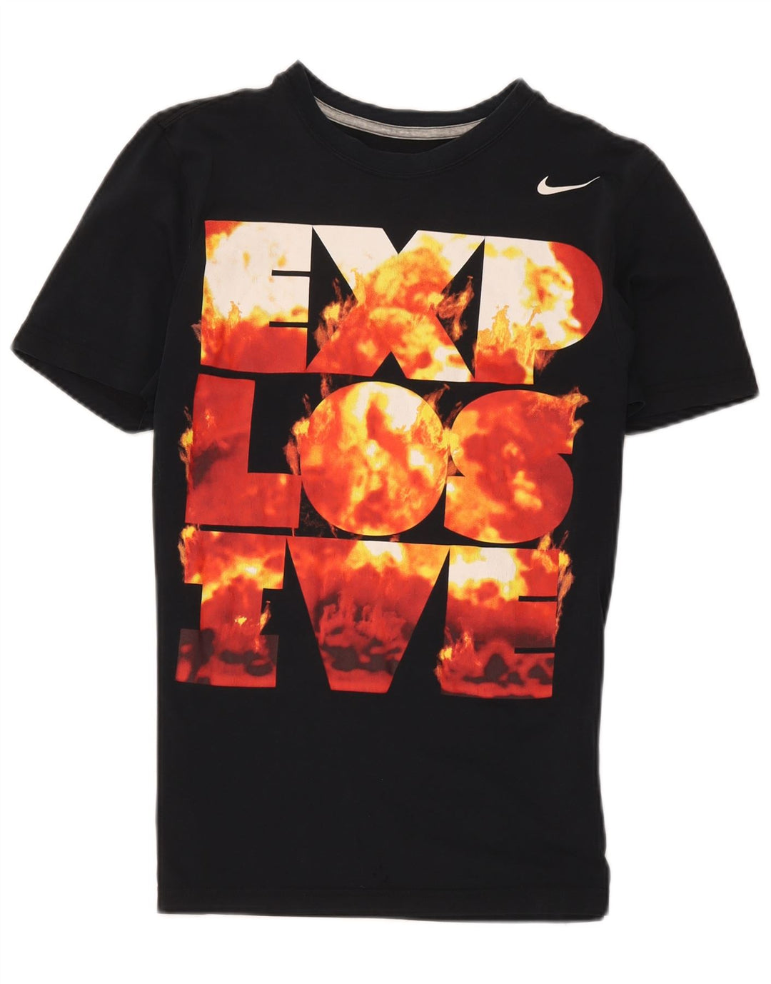 T-shirt grafica Nike Dri Fit da uomo, piccola, in cotone nero