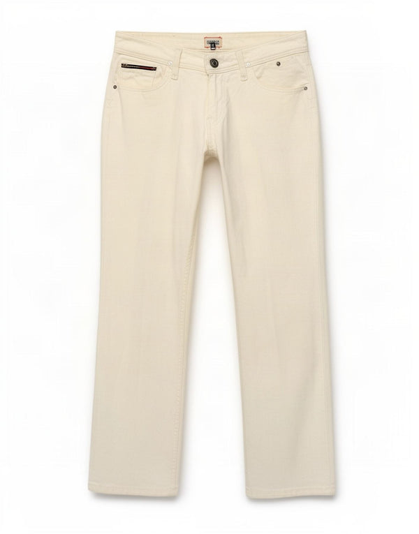 Jeans dritti da donna Tommy Hilfiger W26 L30 cotone bianco