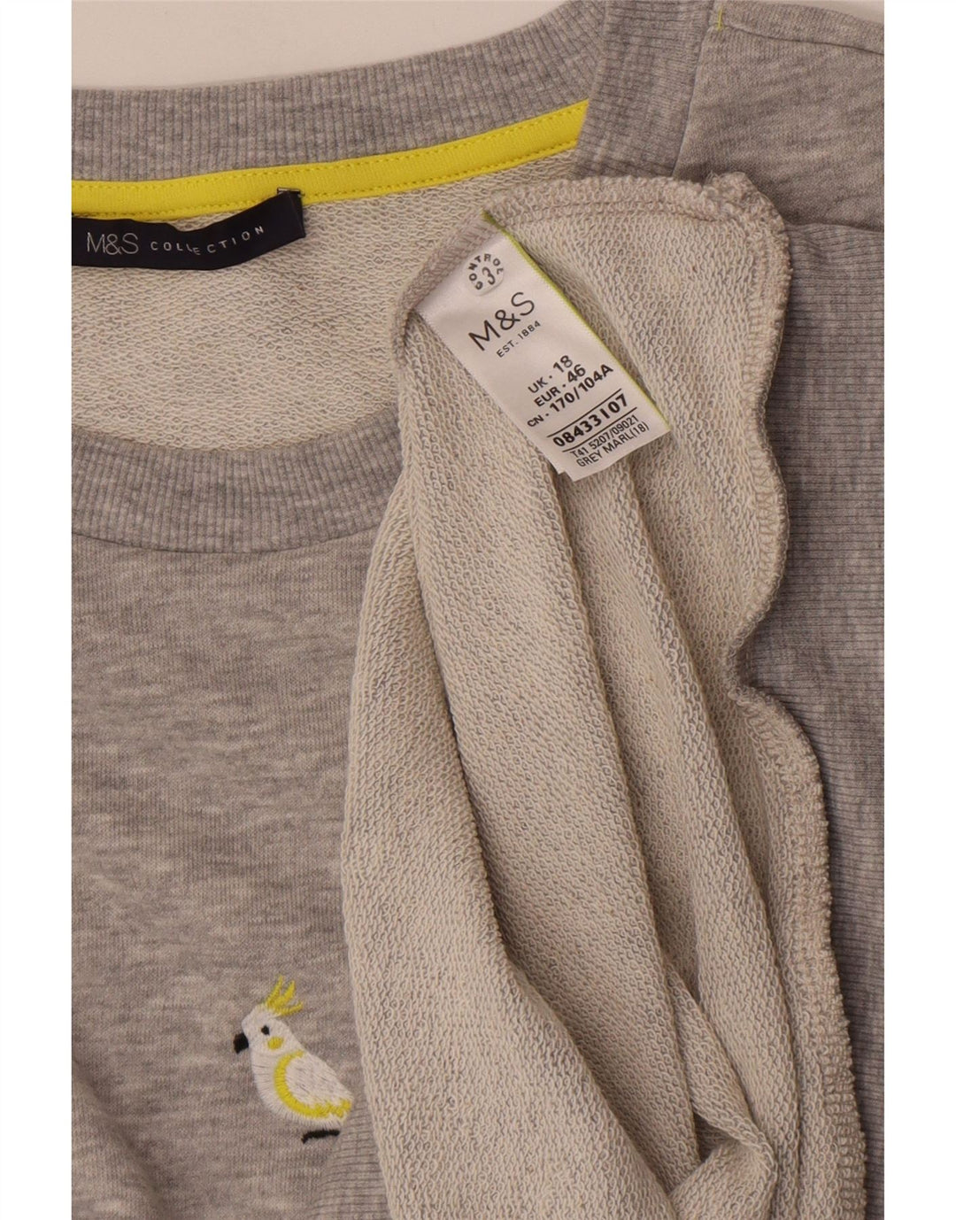 Felpa grafica da donna Marks & Spencer UK 18 XL grigio chiazzato