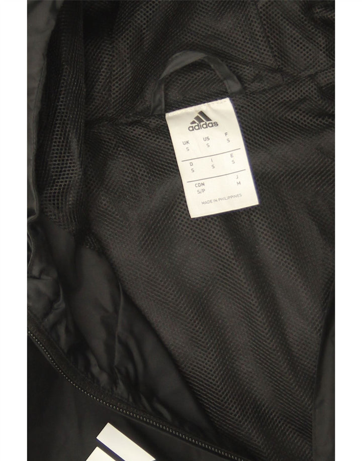 Giacca antipioggia con cappuccio da uomo Adidas UK 36 Small nera in poliammide