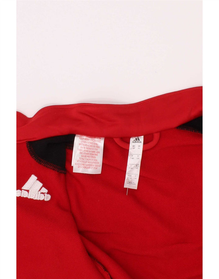 Giacca da tuta da ragazzo Adidas 7-8 anni in poliestere color block rosso