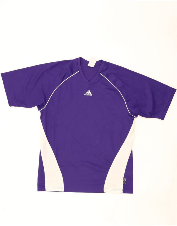 T-shirt da uomo Adidas Top Small viola color block in poliestere