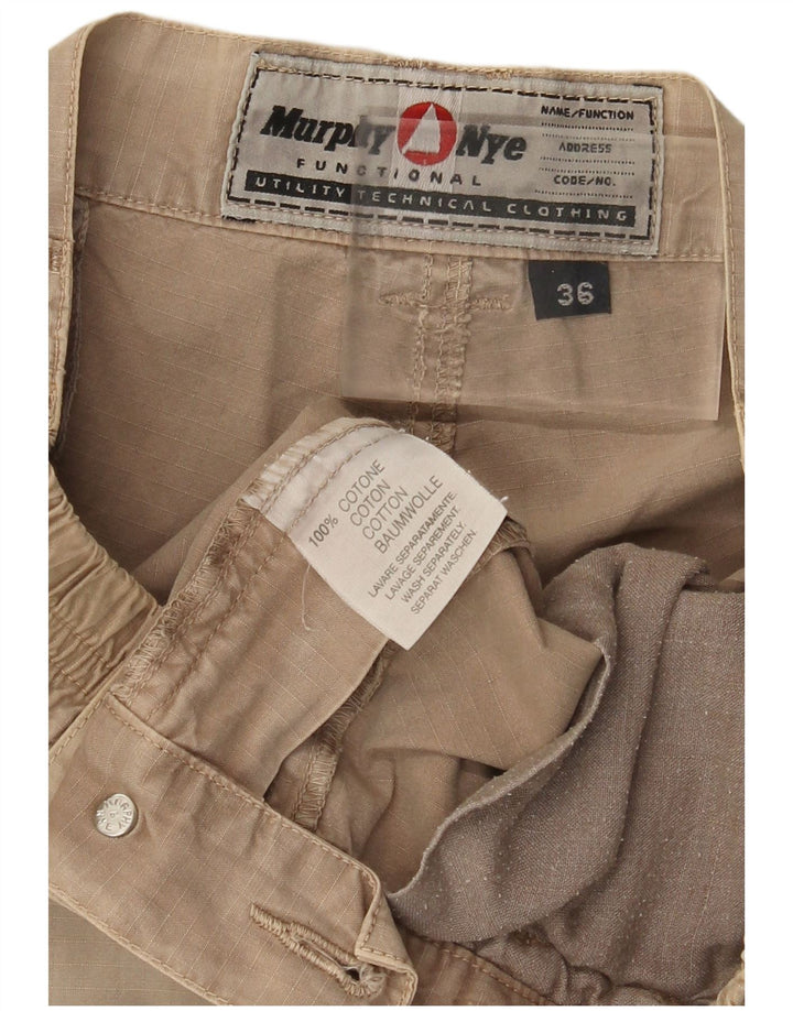 Pantaloni cargo da jogging da uomo Murphy & Nye W36 L30 in cotone beige