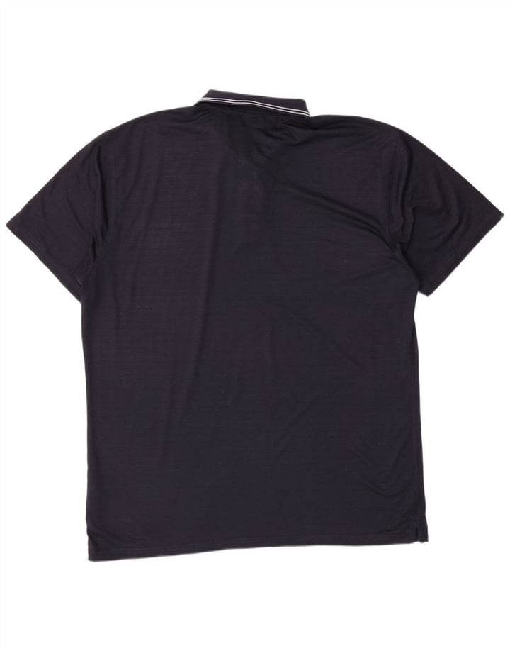 CALVIN KLEIN Mens Polo Shirt 2XL Navy Blue Polyester