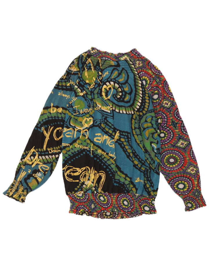 Desigual Donna Abstract Pattern Camicetta Top UK 14 Medio Multicolore
