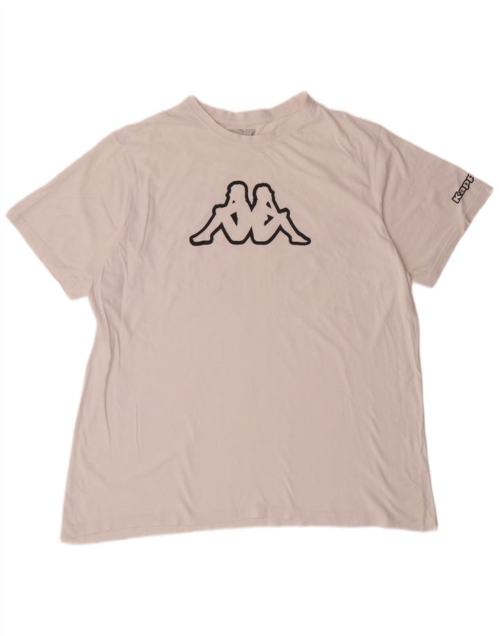 KAPPA Mens Graphic T-Shirt Top XL White Cotton