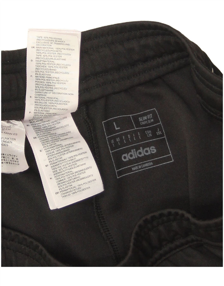 Pantaloni da tuta Adidas da uomo slim fit grandi in poliestere nero