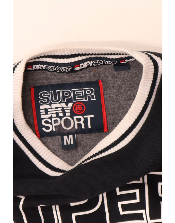 Felpa grafica da uomo Superdry, maglione in cotone color block medio nero