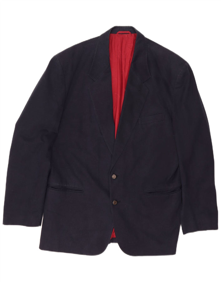 Giacca blazer a 2 bottoni da uomo Paul & Shark UK 44 2XL Cotone blu navy