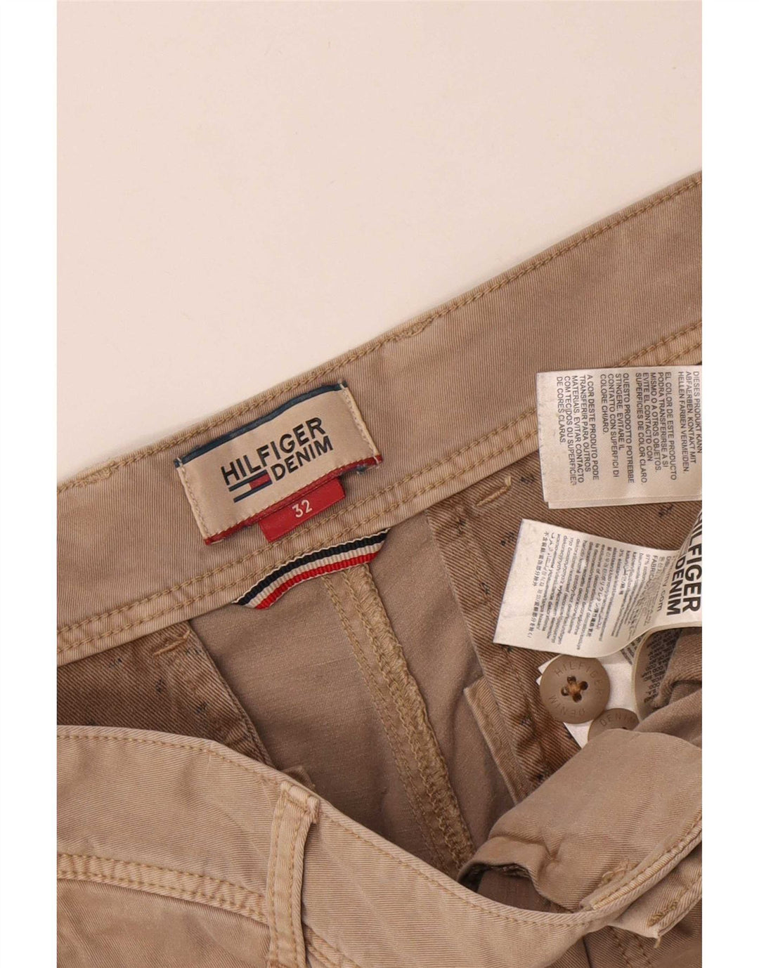 Pantaloncini cargo da uomo Tommy Hilfiger W32 cotone beige medio