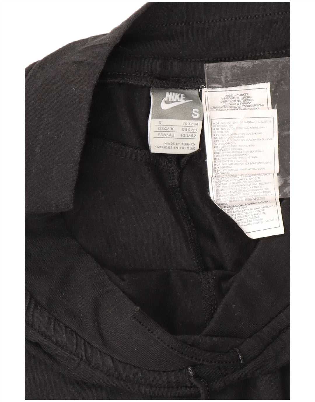 Pantaloni da tuta NIKE Capri da donna UK 8/10 piccoli in cotone nero