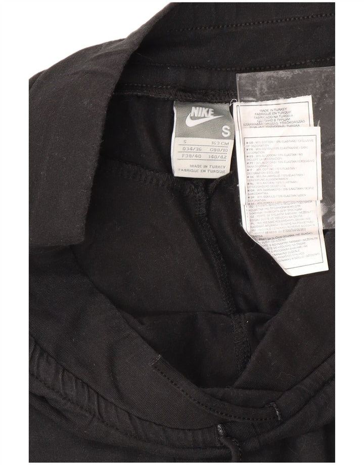 Pantaloni da tuta NIKE Capri da donna UK 8/10 piccoli in cotone nero