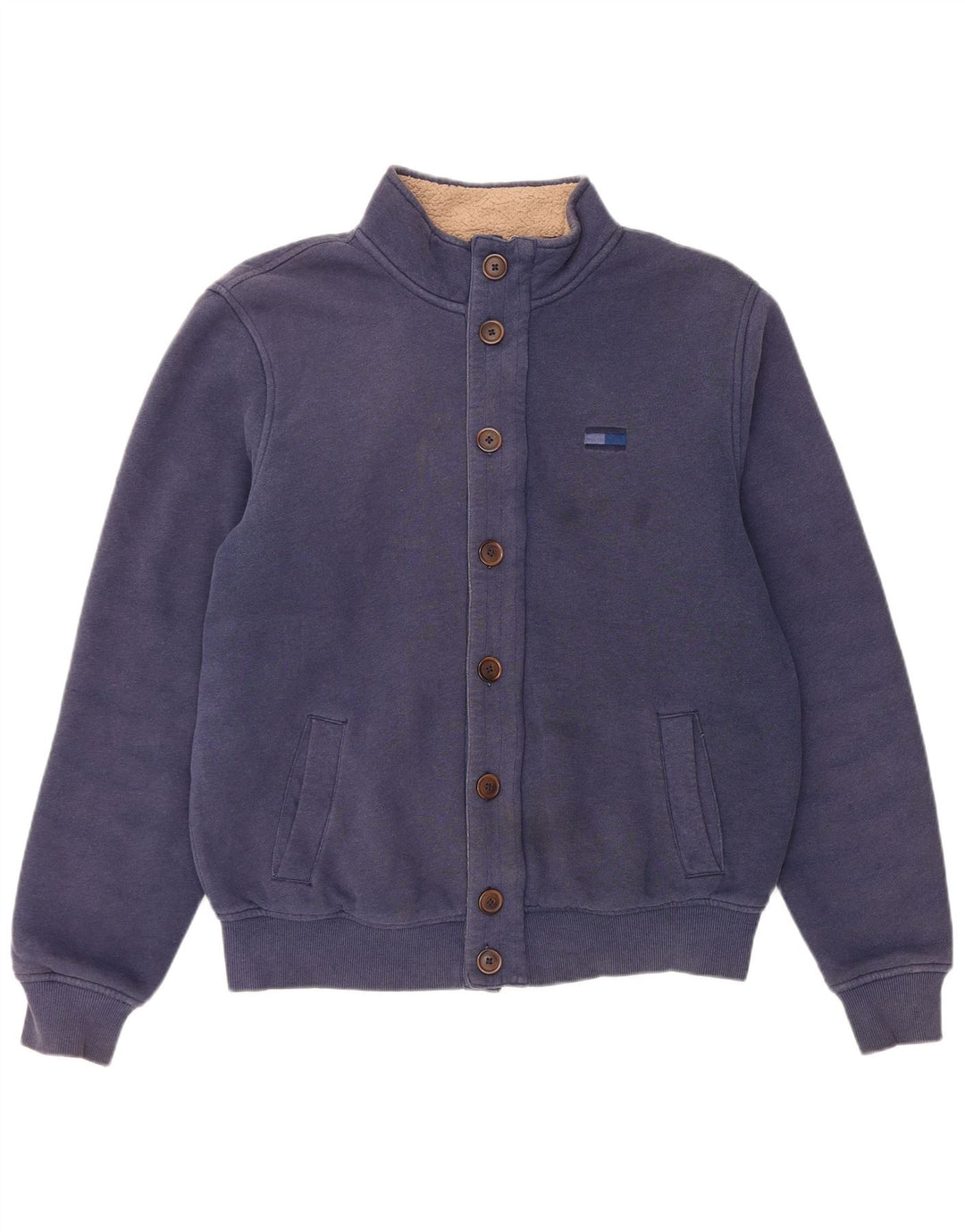 Giacca da uomo in sherpa da uomo Tommy Hilfiger grande in cotone blu