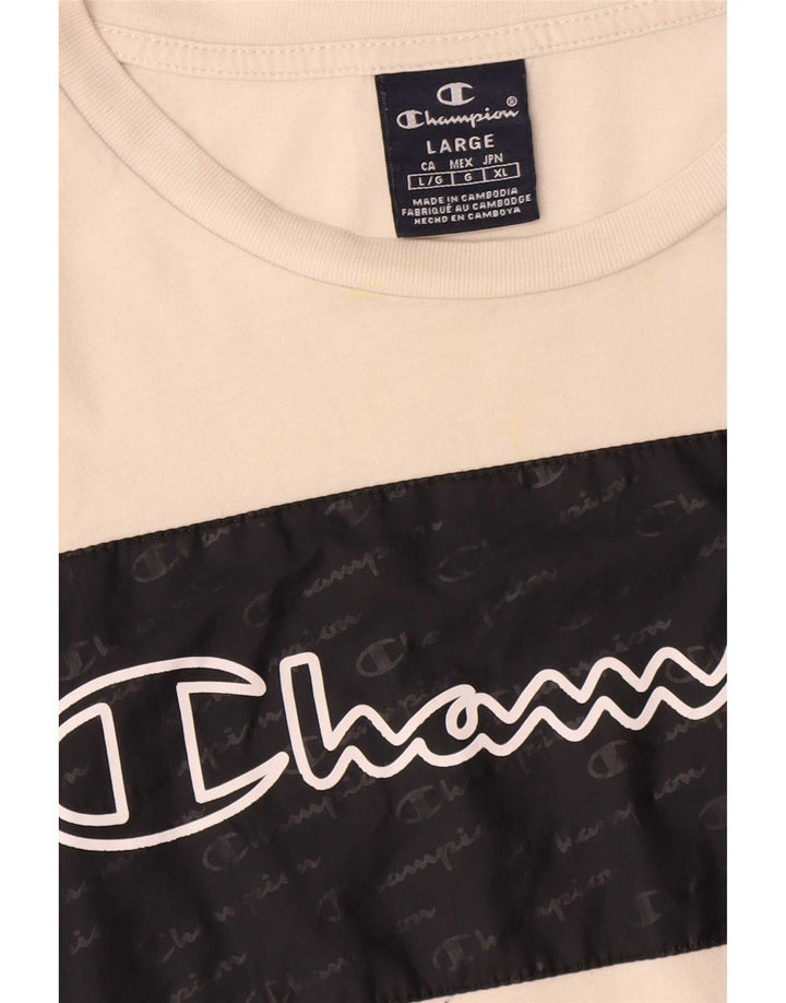 T-shirt grafica da uomo Champion Top grande in cotone bianco