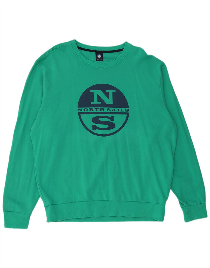 Felpa grafica da uomo North Sails 3XL in cotone verde