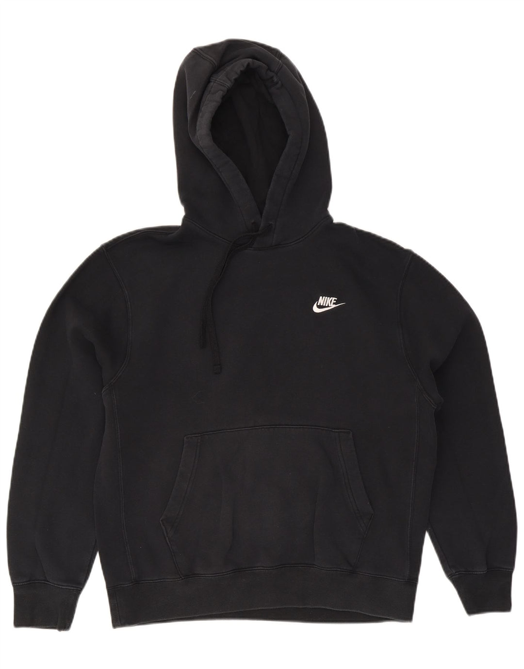 Felpa con cappuccio da uomo Nike, cotone medio nero