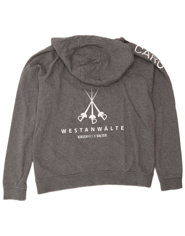 Felpa con cappuccio grafica da uomo NIKE in cotone grigio medio