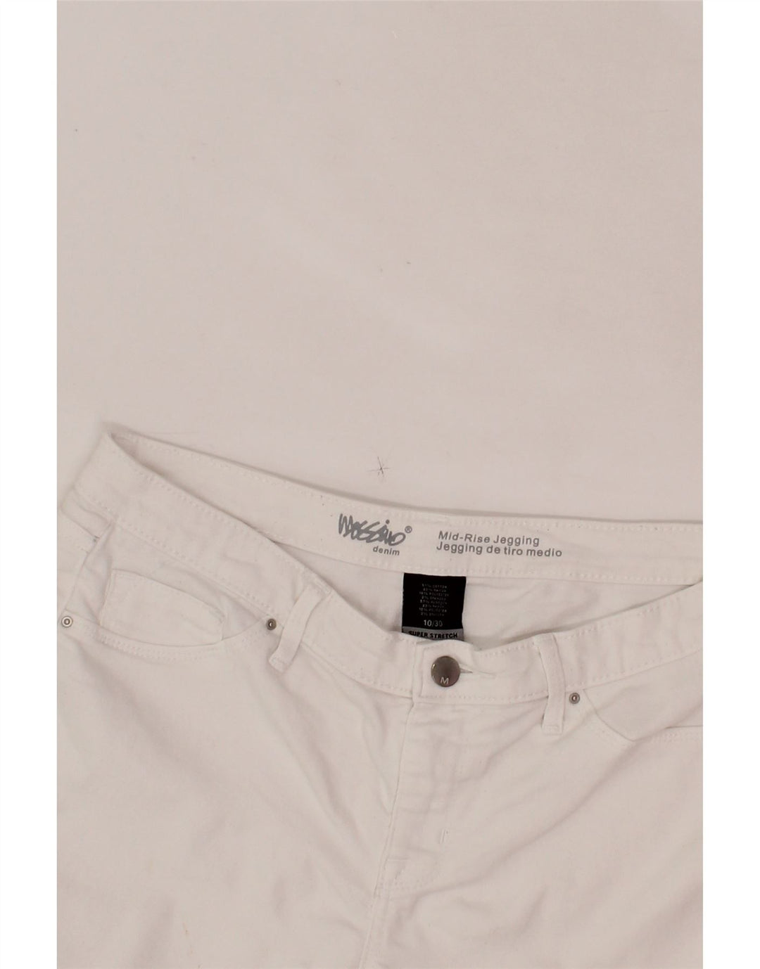MOSSIMO Womens Mid Rise Jegging Jeans US 10 Large W30 L27 White Cotton Vintage Mossimo and Second-Hand Mossimo from Messina Hembry 