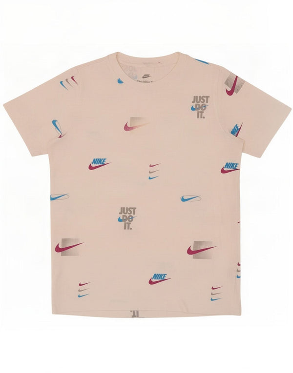 T-shirt grafica da ragazzo Nike Top 12-13 anni Large in cotone bianco