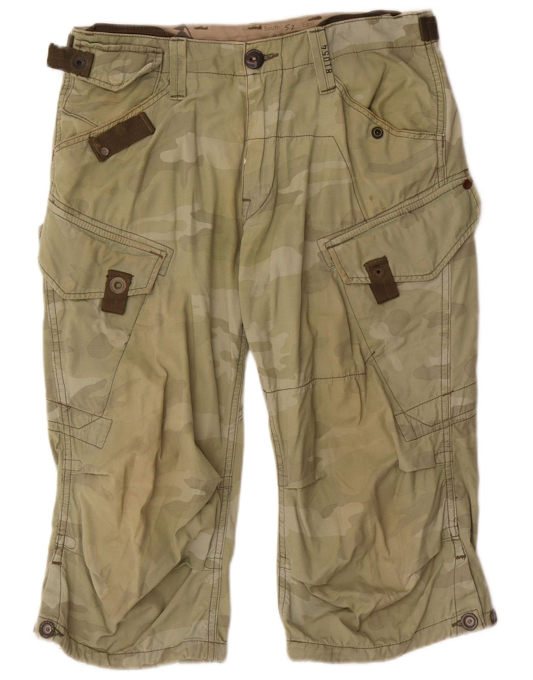 Pantaloncini bermuda cargo da uomo G-STAR medi W34 cotone mimetico kaki