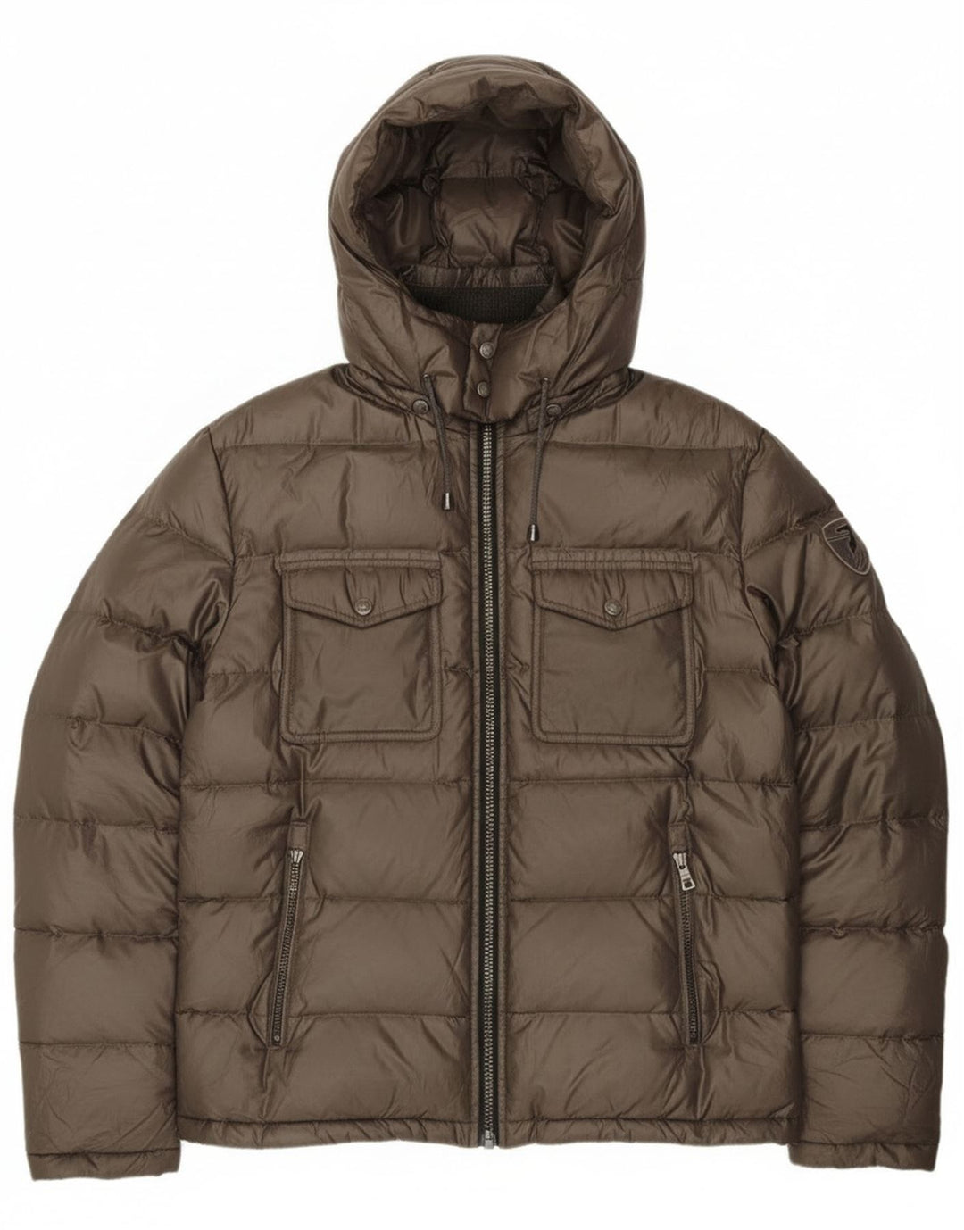 Giacca Imbottita con Cappuccio Trussardi Jeans Uomo IT 54 2XL Poliestere Kaki