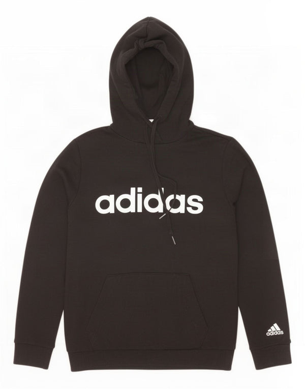 Maglione con cappuccio grafico da donna Adidas UK 8/10 piccolo cotone nero