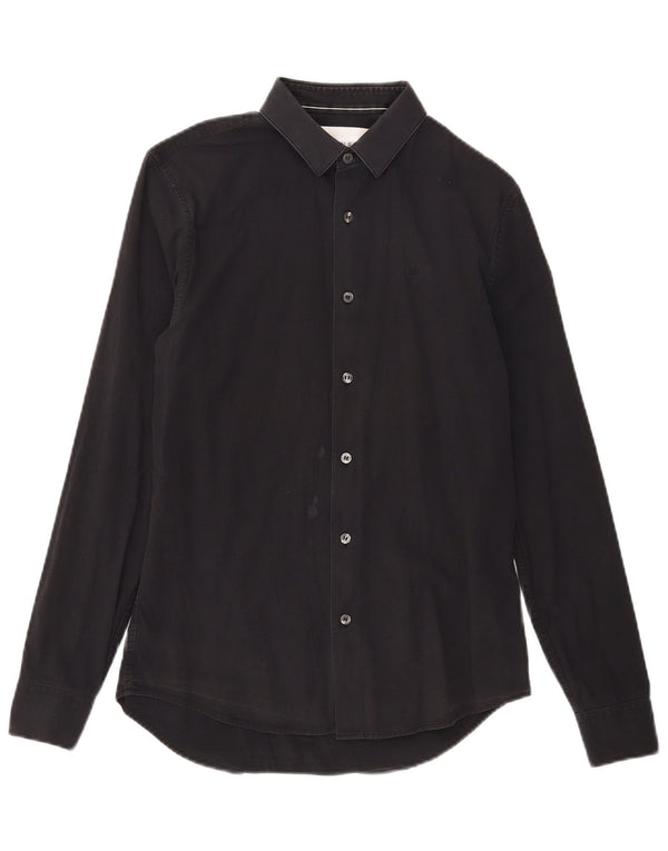 Camicia slim fit da uomo Calvin Klein Jeans XS in cotone nero