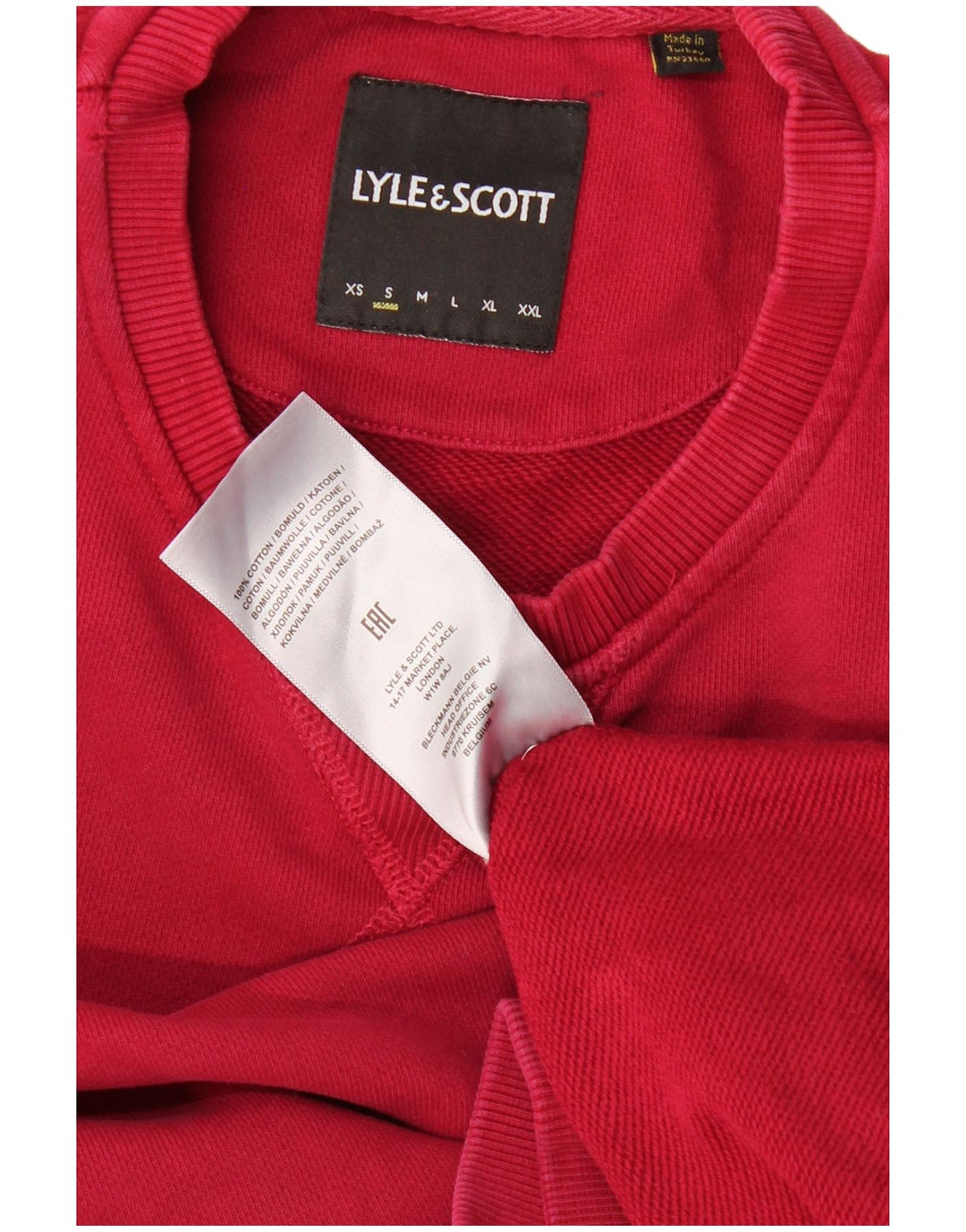 LYLE & SCOTT Felpa da uomo Maglione piccolo rosso in cotone
