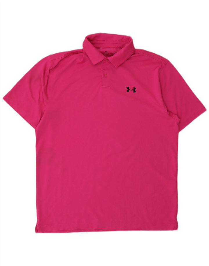 Polo da uomo Under Armour grande rosa in poliestere