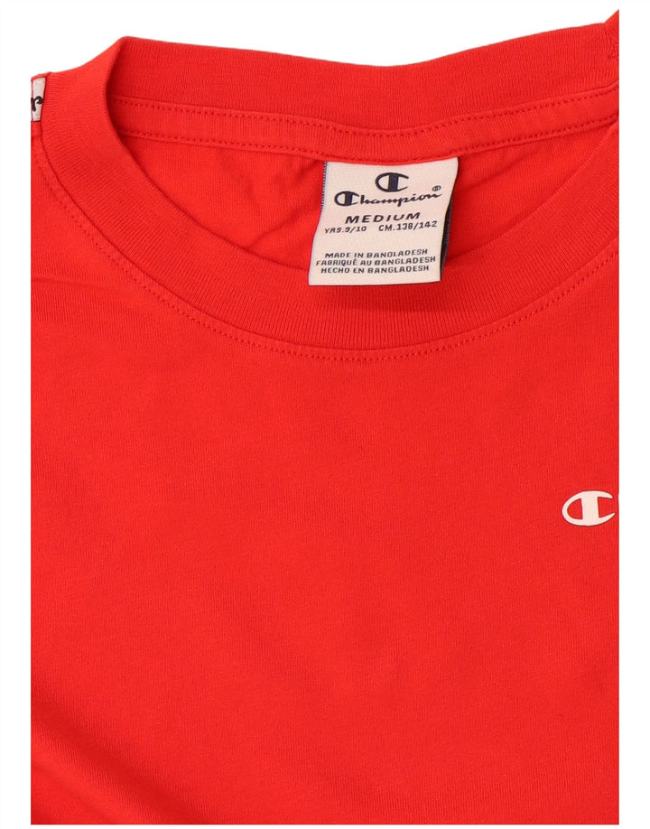 CHAMPION Girls Graphic T-Shirt Top 9-10 Years Medium Red