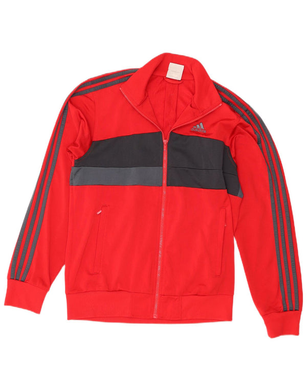 Giacca da tuta da uomo Adidas UK 36/38 Small Poliestere color block rosso