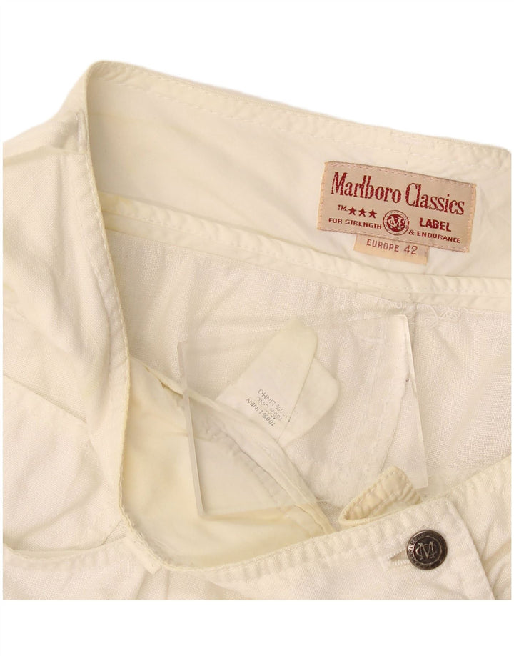 Gonna a trapezio da donna Marlboro Classics EU 42 Large W30 Lino bianco