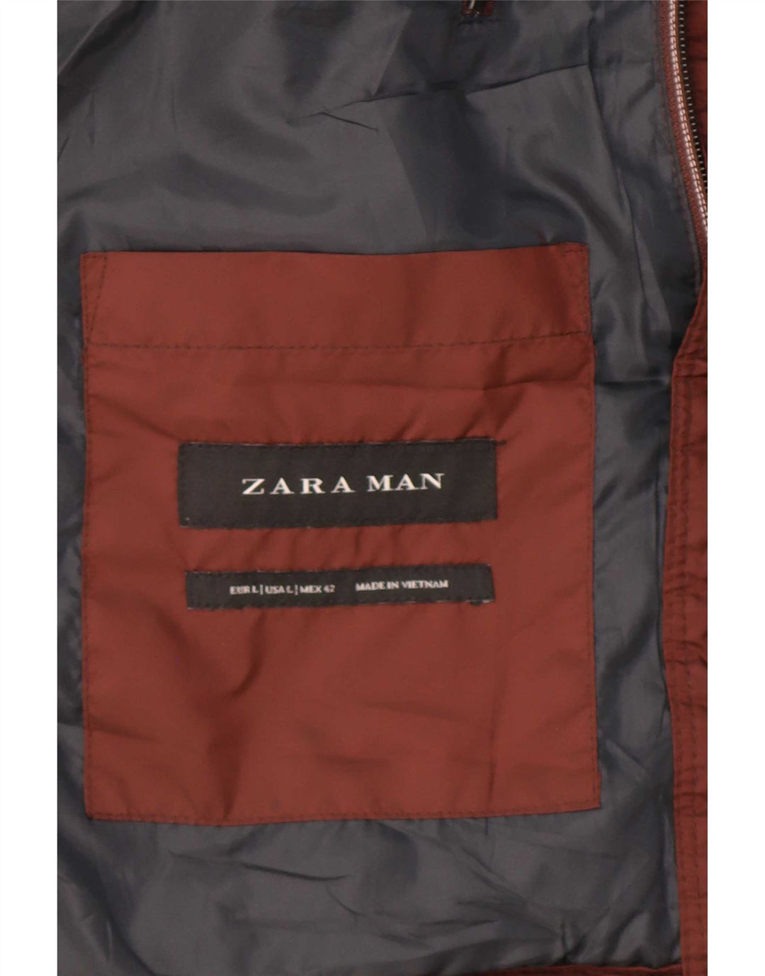 Gilet imbottito da uomo Zara UK 40 grande marrone