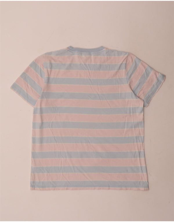 T-shirt da uomo Adidas Top grande in cotone a righe rosa