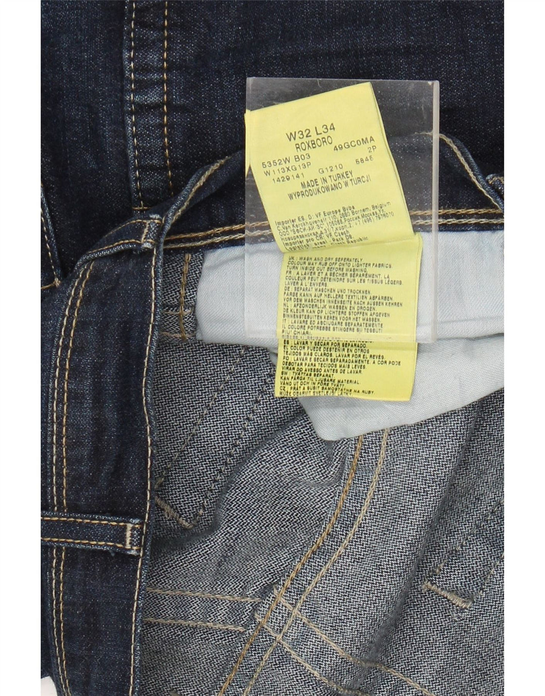 Jeans dritti da uomo Roxboro WRANGLER W32 L34 cotone blu