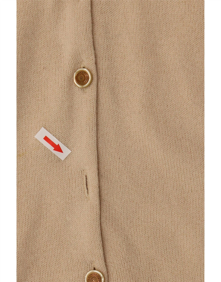 Maglione cardigan da donna Marks & Spencer UK 20 2XL Lana d'agnello beige