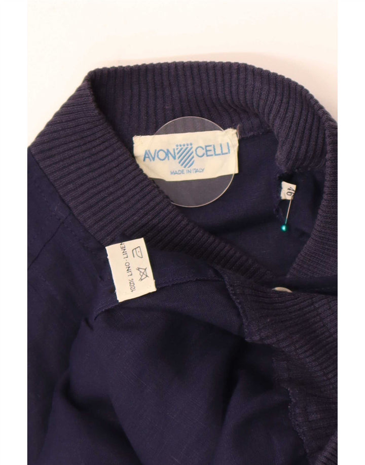 Avon Celli Giacca bomber da uomo vestibilità ampia IT 46 Small Lino blu navy