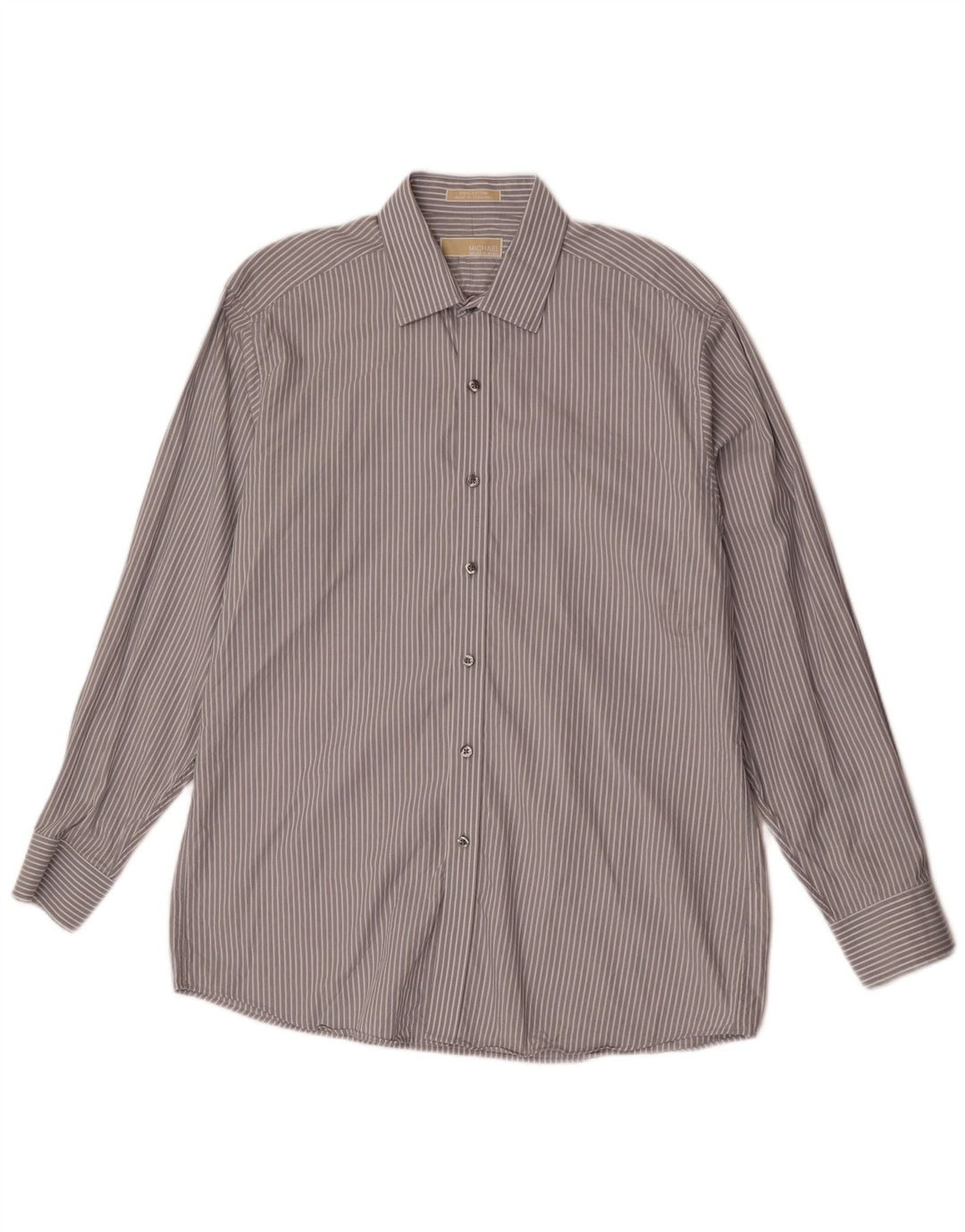 Camicia da uomo Michael Kors taglia 16 1/2 grande cotone a righe grigie
