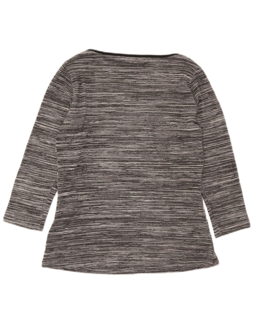 Maglietta da donna Marks & Spencer manica 3/4 UK 8 piccola viscosa chiazzata grigia