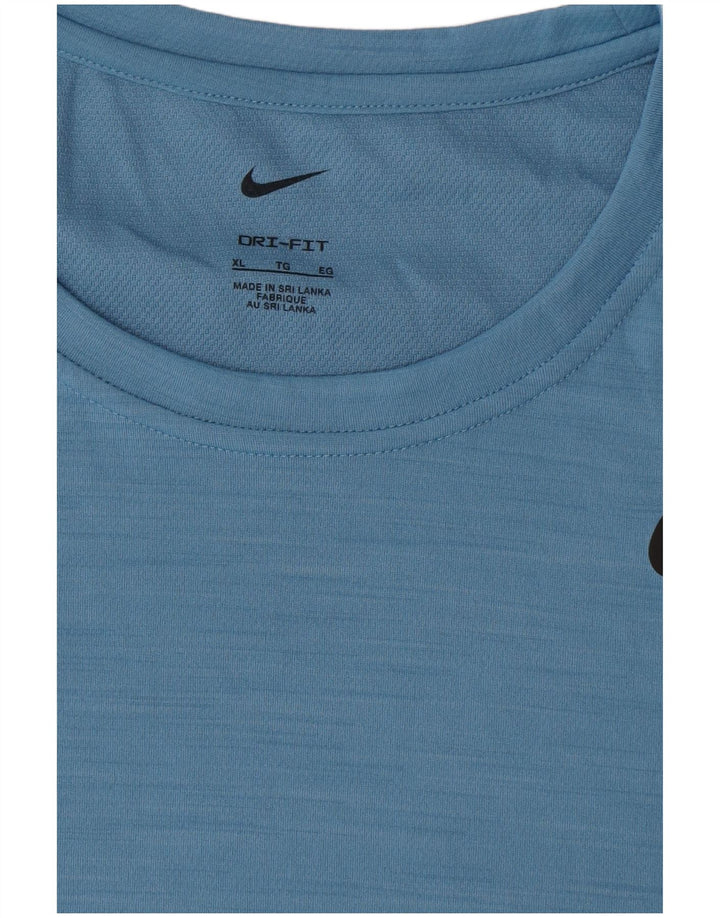 T-shirt Nike da uomo Dri Fit Top XL blu poliestere
