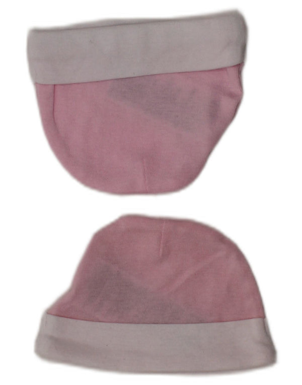 JORDAN Baby Girls Beanie Hat 0-3 Months Pink Cotton