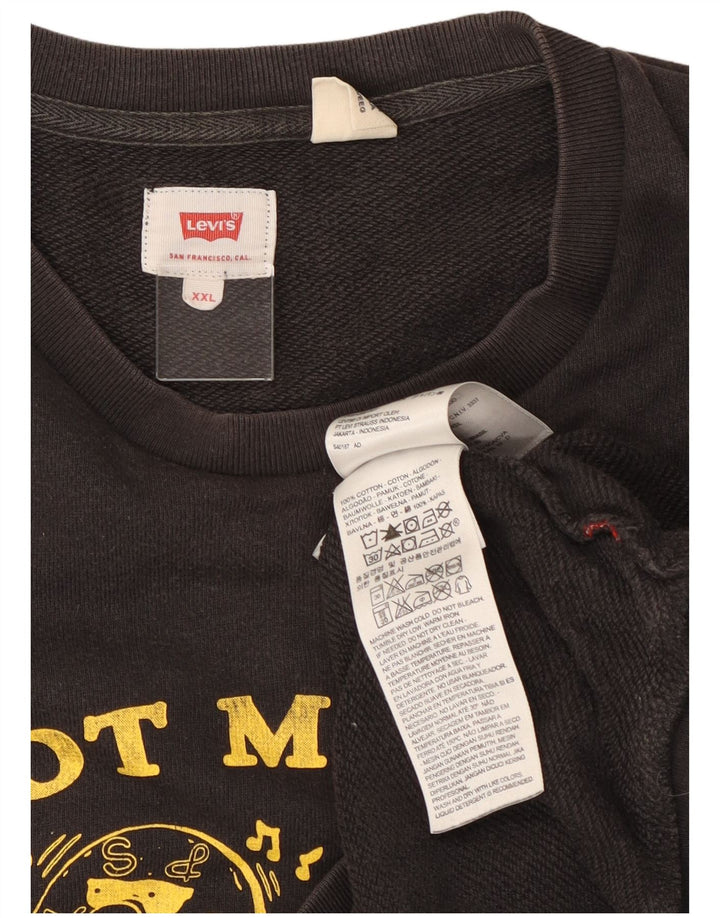 Felpa grafica da uomo Levi's 2XL cotone nero