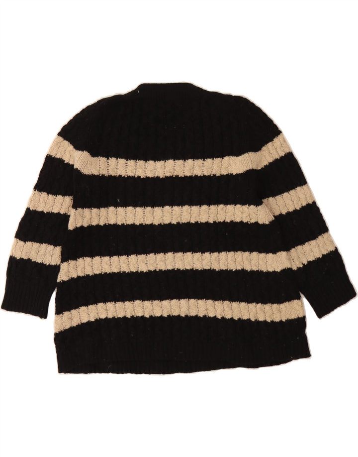 J. CREW Womens Crew Neck Jumper Sweater UK 10 Small Black Striped Vintage J. Crew and Second-Hand J. Crew from Messina Hembry 