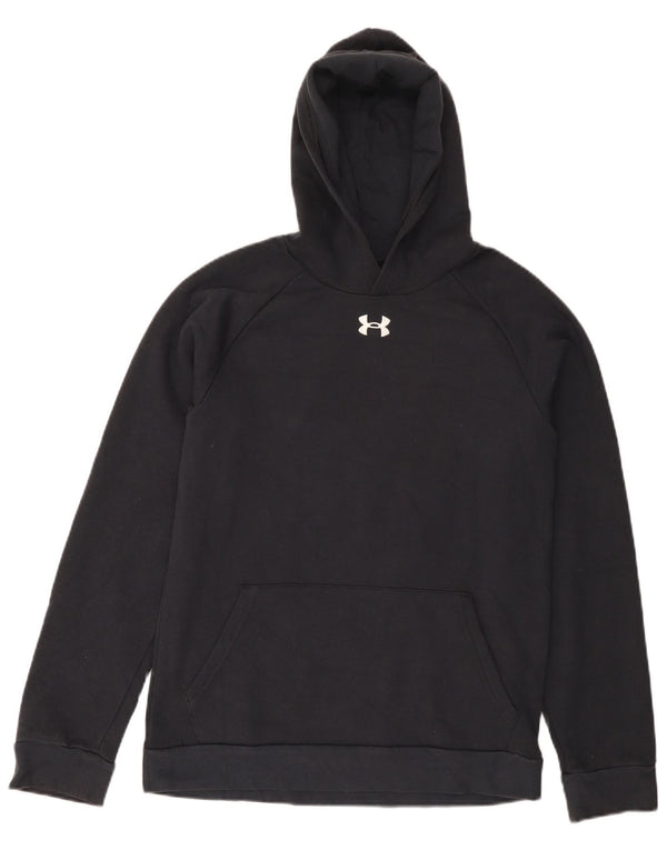 UNDER ARMOUR Boys Hoodie Jumper 13-14 Years XL Black Cotton