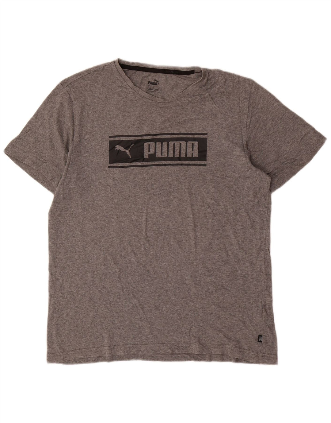 T-shirt grafica da uomo Puma grande in cotone grigio