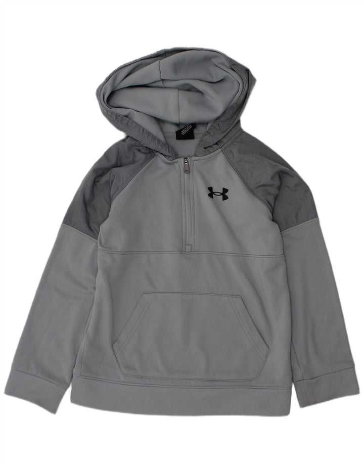 Felpa con cappuccio da bambino Under Armour 6-7 anni in poliestere color block grigio