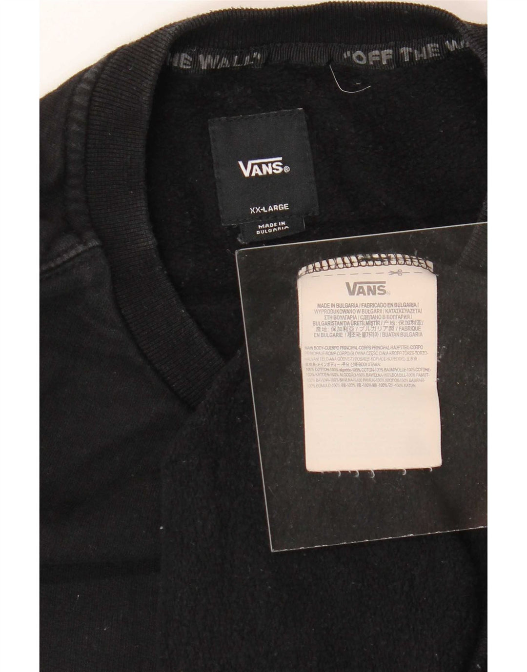 Felpa grafica da uomo Vans 2XL cotone nero