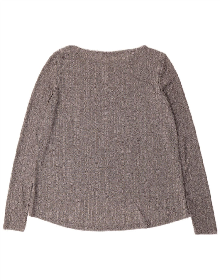 Top Zara da donna a maniche lunghe UK 10 piccolo grigio screziato