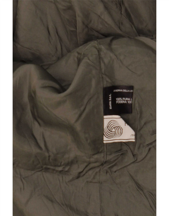 Soprabito vintage da uomo UK 38 in lana vergine a quadri grigio medio